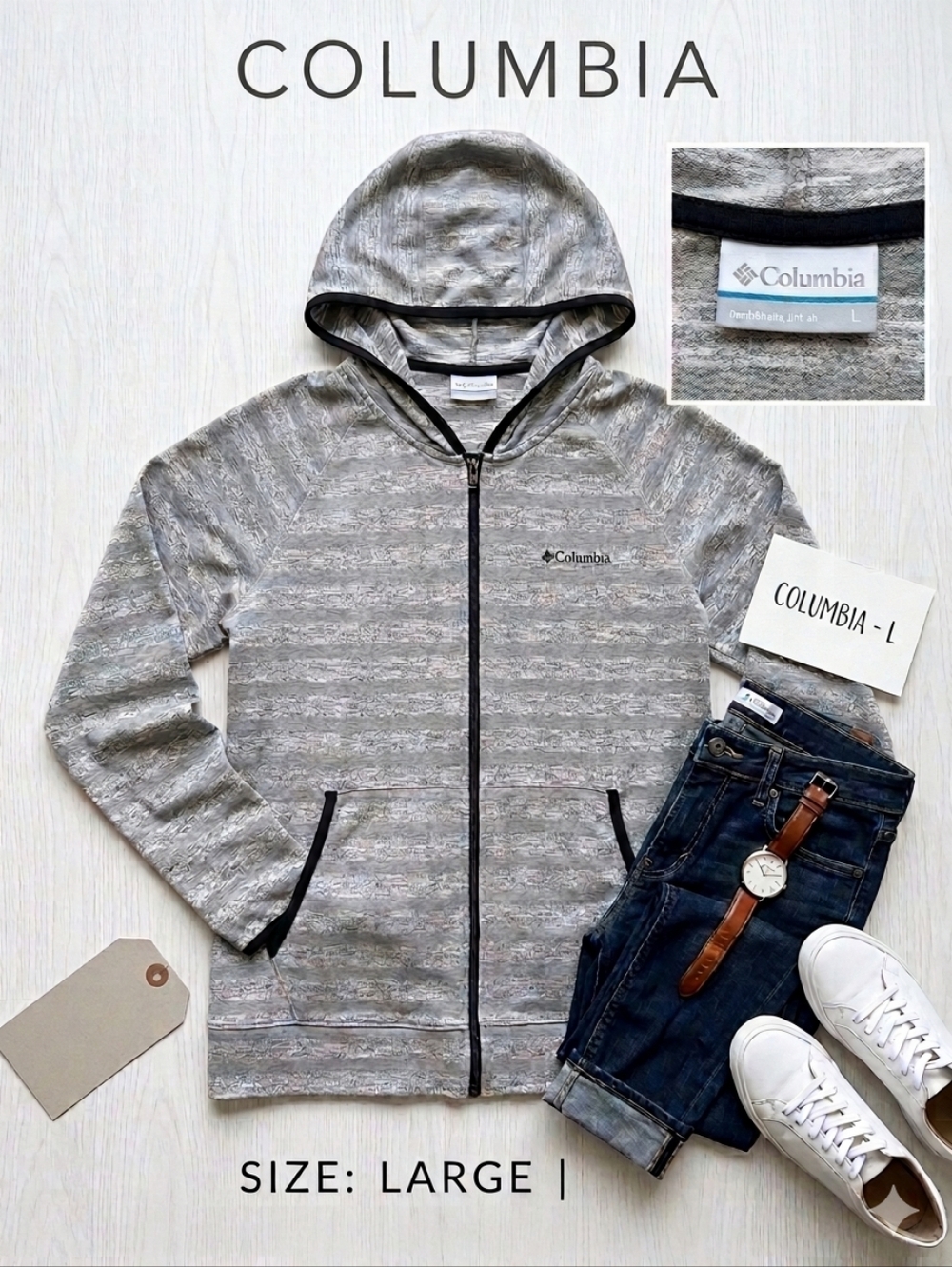 Columbia lightweight zip up size large